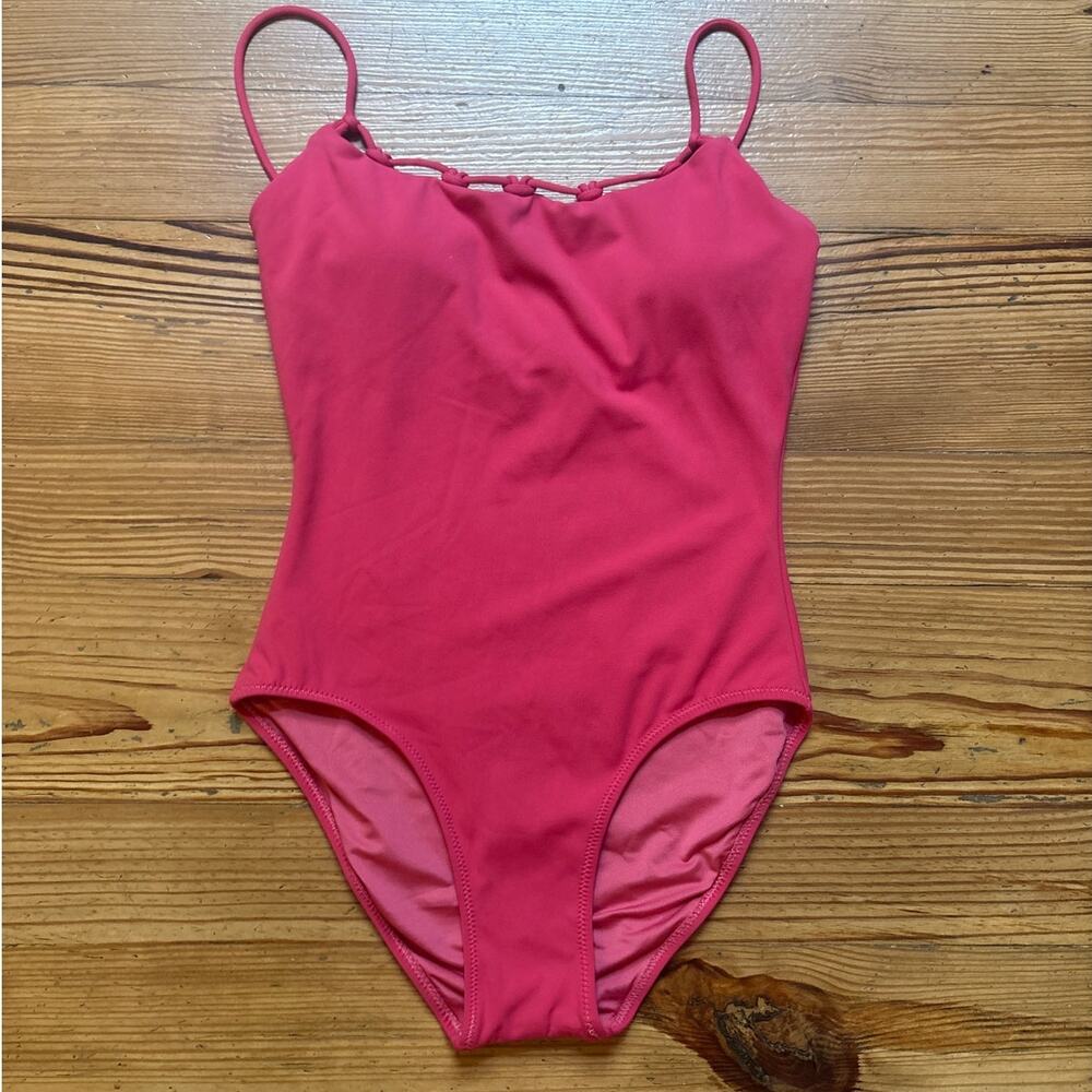 Sperry red crochet neckline‎ adjustable full coverage one piece swimsuit SIZE S